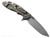 Rick Hinderer Knives XM-18 3.5" Spanto folding knife with thumb stud and flipper tab - shown open lock side.  Working Finish 20CV stainless steel plain edge blade.  Red G-10 handle with Battle Bronze lock side.  Model KXM35SPA.