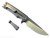 Chaves Knives Liberation Street Integral folding knife featuring a flipper tab - shown open lock side.  Belt satin M390 stainless steel drop point style plain edge blade.  Stonewash titanium handle.  Model CK-2B1-1A1A-1A0!