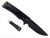 Chaves Knives Liberation Street Integral folding knife featuring a flipper tab - shown open lock side.  Black PVD M390 stainless steel drop point style plain edge blade.  Black PVD titanium handle.  Model CK-2B1-1C1A-4A1!