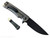 Chaves Knives Liberation Street Integral folding knife featuring a flipper tab - shown open lock side.  Black DLC M390 stainless steel drop point style plain edge blade.  Bright stonewash titanium handle.  Model CK-2B1-1G1A-11A0!