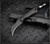 RMJ Tactical Gym Rat fixed blade knife - shown out of sheath obverse.  Graphite Black Cerakote Nitro-V stainless steel plain edge blade.  Black G- 10 handle.  Model K-GR-GB-BK.
