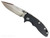 Rick Hinderer Knives XM-18 Skinny Harpoon Spanto with thumb stud and flipper tab - shown open presentation side.  Stonewash MagnaCut stainless steel plain edge blade.  Black G-10 handle with stonewash bronze lock side.  Model KXM35SKHS.