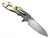 Rick Hinderer Knives XM-18 3.5" Sheepsfoot folding knife with thumb stud and flipper tab - shown open lock side.  Stonewash S45VN stainless steel plain edge blade.  Red G-10 handle with stonewash lock side.  Model KXM35SHF.