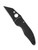 Spyderco MicroJimbo Salt folding knife with thumb hole - shown presentation side.  Black MagnaCut stainless steel plain edge blade.  Black G-10 handle.  Model C264GMCBKP.