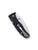 Spyderco Bodacious Sprint Run folding knife with thumb hole - shown closed pocket clip side.  Satin S90V stainless steel plain edge blade.  Black carbon fiber handle.  Model C263CFP.