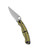 Spyderco Military 2 Salt folding knife with thumb hole - shown open presentation side.  Satin MagnaCut stainless steel plain edge blade.  Black and yellow G-10 handle.  Model C36GBKYLMCP2.