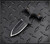 RMJ Tactical BUB Back Up Blade fixed blade knife - shown out of sheath obverse.  Textured Graphite Black Cerakote MagnaCut stainless steel plain double edge blade.  Black G-10 handle.  Model K-BUB-MC-BT-BK.