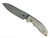 Rick Hinderer Knives Emmett Sheepsfoot fixed blade knife - shown out of sheath reverse.  Working Finish MagnaCut stainless steel plain edge blade.  OD Green Micarta handle.  Model KEMSFMI.