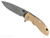 Rick Hinderer Knives XM-18 3.5" Slicer Hollow Grind folding knife with thumb stud and flipper tab - shown open presentation side.  Working Finish 20CV stainless steel plain edge blade.  Coyote G-10 handle with Battle Bronze lock side.  Model KXM35SLHO.