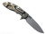 Rick Hinderer Knives XM-18 3.5" Slicer Hollow Grind folding knife with thumb stud and flipper tab - shown open lock side.  Working Finish 20CV stainless steel plain edge blade.  Translucent Green G-10 handle with Battle Bronze lock side.  Model KXM35SLHO.