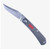 Tactile Knife Co Ranger slip joint folding knife with nail nick - shown open presentation side.  Stonewashed MagnaCut stainless steel plain edge blade.  Titanium handle with red G-10 inlay.  Model 20-RAR-MCDB-TTBW.