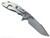 Rick Hinderer Knives XM-24 Harpoon Spanto folding knife with thumb stud and flipper tab - shown open lock side.  Stonewash S45VN stainless steel plain edge blade.  OD green G-10 handle with stonewash lock side.  Model KXM40HS.