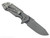 Rick Hinderer Knives Half Track Slicer folding knife with flipper tab - shown open lock side.  Working Finish MagnaCut stainless steel plain edge blade.  OD green G-10 handle with Working Finish titanium lock side.  Model KHTSLI.