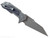 Rick Hinderer Knives Full Track Wharncliffe folding knife with flipper tab - shown open lock side.  Working Finish S45VN stainless steel plain edge blade.  Working Finish titanium with black G-10 scales.  Model KFTRWC.