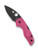 Spyderco Lil' Native folding knife with thumb hole - shown open presentation side.  Black CTS-BD1N stainless steel plain edge blade.  Pink FRN handle.  Model C230PPNBK.