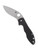 Spyderco Retract folding knife with thumb hole - shown open presentation side.  Satin 9Cr18MoV stainless steel plain edge blade.  Black G-10 handle.  Model C276GP.