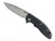 Rick Hinderer Knives XM-18 3.25" Spear Point folding knife with thumb stud and flipper tab - shown open presentation side.  Stonewash S45VN stainless steel plain edge blade.  Black G-10 handle with Working Finish lock side.  Model KXM325SPE.