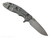 Rick Hinderer Knives XM-18 3.25" Spear Point folding knife with thumb stud and flipper tab - shown open lock side.  Stonewash S45VN stainless steel plain edge blade.  OD green G-10 handle with Working Finish lock side.  Model KXM325SPE.