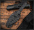 RMJ Tactical Orlando Special fixed blade knife - shown in sheath reverse.  Tungsten Cerakote MagnaCut stainless steel plain double edge blade.  Black G-10 handle.  Model K-OS-MC-TU-BK.