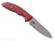 Rick Hinderer Knives Flashpoint Sheepsfoot fixed blade knife - shown out of sheath reverse.  Stonewash MagnaCut stainless steel plain edge blade.  Red G-10 handle.  Model KFPSHF.