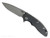 Rick Hinderer Knives XM-18 3.25" Spanto folding knife with thumb stud and flipper tab - shown open presentation side.  Working Finish MagnaCut stainless steel plain edge blade.  Black G-10 handle with Working Finish lock side.  Model KXM325SPA.