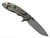 Rick Hinderer Knives XM-18 3.25" Spanto folding knife with thumb stud and flipper tab - shown open lock side.  Working Finish MagnaCut stainless steel plain edge blade.  Black G-10 handle with Battle Bronze lock side.  Model KXM325SPA.