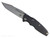 Rick Hinderer Knives Eklipse Skinny Fullered Harpoon Spanto Non-Flipper folding knife with thumb stud - shown open presentation side.  Stonewashed 3.5" MagnaCut stainless steel plain edge blade.  Black G-10 handle scale with stonewashed bronze lock side.  Model KEK35SKNFHS.
