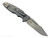Rick Hinderer Knives Eklipse Skinny Fullered Harpoon Spear Point Non-Flipper folding knife with thumb stud - shown open lock side.  Stonewashed 3.5" MagnaCut stainless steel plain edge blade.  Translucent Green G-10 handle scale with Working Finish lock side.  Model KEK35SKNFHSPE.