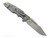 Rick Hinderer Knives Eklipse Skinny Fullered Harpoon Spear Point Non-Flipper folding knife with thumb stud - shown open lock side.  Stonewashed 3.5" MagnaCut stainless steel plain edge blade.  OD green G-10 handle scale with Working Finish lock side.  Model KEK35SKNFHSPE.