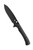 Spyderco Skoli fixed blade knife - shown out of sheath reverse and in sheath reverse.  Black 9Cr18MoV stainless steel plain edge blade.  Black G-10 handle.  Model FB53GPBK.