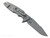 Rick Hinderer Knives Eklipse Skinny Fullered Harpoon Spanto folding knife with thumb stud and flipper tab - shown open lock side.  Working Finish 3.5" MagnaCut stainless steel plain edge blade.  Black G-10 handle scale with Working Finish lock side.  Model KEK35SKHS.
