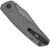 Zero Tolerance 0512 push button automatic knife - closed - pocket clip side.  Gray stonewashed 3.45" Cru-Wear steel plain edge blade.   OD Micarta handle with gray titanium back.  Model 0512OD.