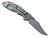Rick Hinderer Knives Non Flipper XM-18 3.5" Bowie folding knife with thumb stud - shown open lock side.  Stonewashed MagnaCut stainless steel plain edge blade.  Coyote G-10 handle with Bead Blast lock side.  Model KXM35NFBO.