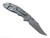 Rick Hinderer Knives Non Flipper XM-18 3.5" Bowie folding knife with thumb stud - shown open lock side.  Stonewashed MagnaCut stainless steel plain edge blade.  Translucent Green G-10 handle with Bead Blast lock side.  Model KXM35NFBO.