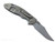 Rick Hinderer Knives Non Flipper XM-18 3.5" Bowie folding knife with thumb stud - shown open lock side.  Stonewashed MagnaCut stainless steel plain edge blade.  Translucent Green G-10 handle with Bead Blast Bronze lock side.  Model KXM35NFBO.