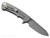 Rick Hinderer Knives Project X Sheepsfoot folding knife with flipper tab - shown open lock side.  Stonewash MagnaCut stainless steel plain edge blade.  Black G-10 handle with Working Finish lock side.  Model KPXSHF.