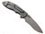 Rick Hinderer Knives Non Flipper XM-18 3.5" Recurve folding knife with thumb stud - shown open lock side.  Stonewashed MagnaCut stainless steel plain edge blade.  OD green G-10 handle with Working Finish lock side.  Model KXM35NFREC.
