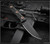 RMJ Tactical Utsidihi fixed blade knife - shown out of sheath obverse.  Graphite Black Cerakote MagnaCut stainless steel plain edge blade.  Black G-10 handle.  Model K-UT-MC-GB-BK.