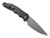 Pro-Tech Tactical Response 4 automatic knife with push button release - shown open pocket clip side.  Stonewash MagnaMax stainless steel plain edge blade.  "Feather" textured black aluminum handle.  Model T4105-F MM