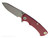 Rick Hinderer Knives Project X Sheepsfoot folding knife with flipper tab - shown open presentation side.  Stonewash MagnaCut stainless steel plain edge blade.  Red G-10 handle with stonewash lock side.  Model KPXSHF.
