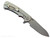Rick Hinderer Knives Project X Sheepsfoot folding knife with flipper tab - shown open lock side.  Stonewash MagnaCut stainless steel plain edge blade.  Red G-10 handle with stonewash lock side.  Model KPXSHF.
