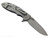 Rick Hinderer Knives XM-18 3.5" Spear Point folding knife with thumb stud and flipper tab - shown open lock side.  Stonewash MagnaCut stainless steel plain edge blade.  OD green G-10 handle with Working Finish lock side.  Model KXM35SPE.