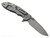 Rick Hinderer Knives XM-18 3.5" Spear Point folding knife with thumb stud and flipper tab - shown open lock side.  Stonewash MagnaCut stainless steel plain edge blade.  Translucent Green G-10 handle with Working Finish lock side.  Model KXM35SPE.