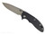 Rick Hinderer Knives XM-18 3.5" Spear Point folding knife with thumb stud and flipper tab - shown open presentation side.  Stonewash MagnaCut stainless steel plain edge blade.  Black G-10 handle with stonewash black DLC lock side.  Model KXM35SPEDLC.