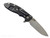 Rick Hinderer Knives XM-18 3.5" Spear Point folding knife with thumb stud and flipper tab - shown open lock side.  Stonewash MagnaCut stainless steel plain edge blade.  Black G-10 handle with stonewash black DLC lock side.  Model KXM35SPEDLC.