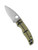 Spyderco Shaman Salt folding knife with thumb hole - shown open presentation side.  Satin MagnaCut stainless steel plain edge blade.  Black and yellow G-10 handle.  Model C229GBKYLMCP.