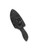 Spyderco Bill Moran Drop Point fixed blade knife - shown in sheath obverse.  Satin VG-10 stainless steel plain edge blade.  Black FRN handle with Kraton inserts.  Model FB02P.