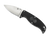 Spyderco Enuff Leaf fixed blade knife - shown out of sheath reverse.  Satin VG-10 stainless steel plain edge blade.  Black FRN handle.  Model FB31PBK.
For reference only.