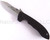Emerson Knives Horseman SF folding knife with thumb disk and Emerson Wave opener - shown open presentation side.  Satin 154CM stainless steel plain edge blade.  Black G-10 handle.  Model HRSM-SF.