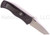 Emerson Knives Mini CQC-7BW SFS folding knife with thumb disk and Emerson Wave opener - shown open pocket clip side.  Satin 154CM stainless steel combo edge blade.  Black G-10 handle.  Model M-CQC-7BW-SFS.
